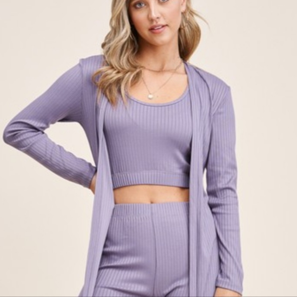 3 piece purple ripped set.